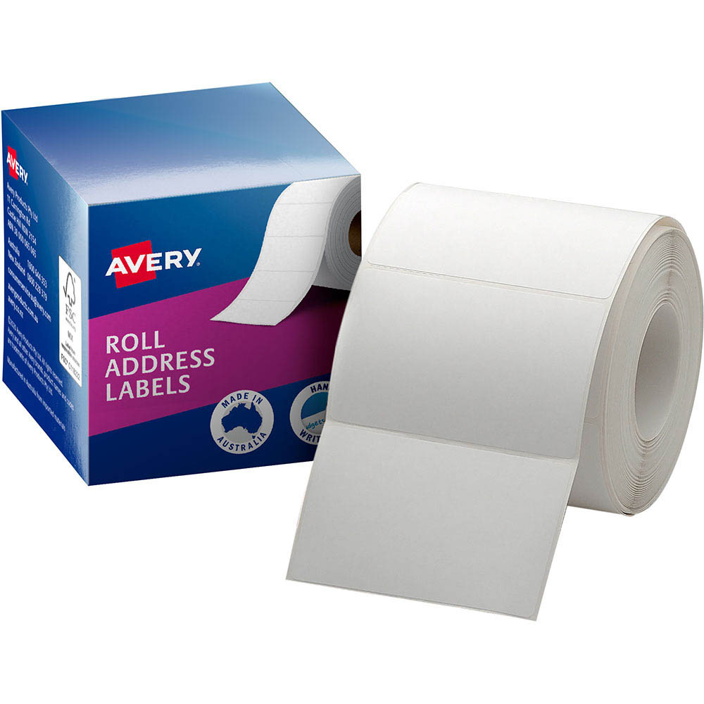 Image for AVERY 937105 ADDRESS LABEL 78 X 48MM ROLL WHITE BOX 500 from Office Products Depot