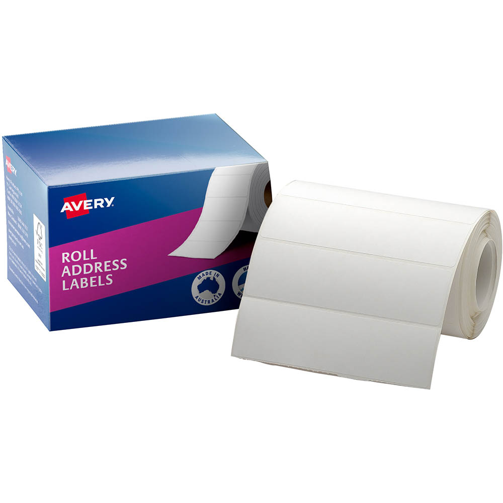 Image for AVERY 937110 ADDRESS LABEL 125 X 36MM ROLL WHITE BOX 500 from Total Supplies Pty Ltd