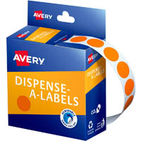 avery 937240 round label dispenser 14mm orange box 1050