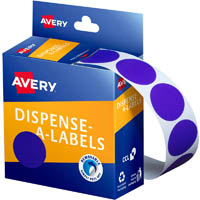 avery 937265 round label dispenser 24mm purple box 500