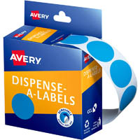 avery 937276 round label dispenser 24mm light blue box 500
