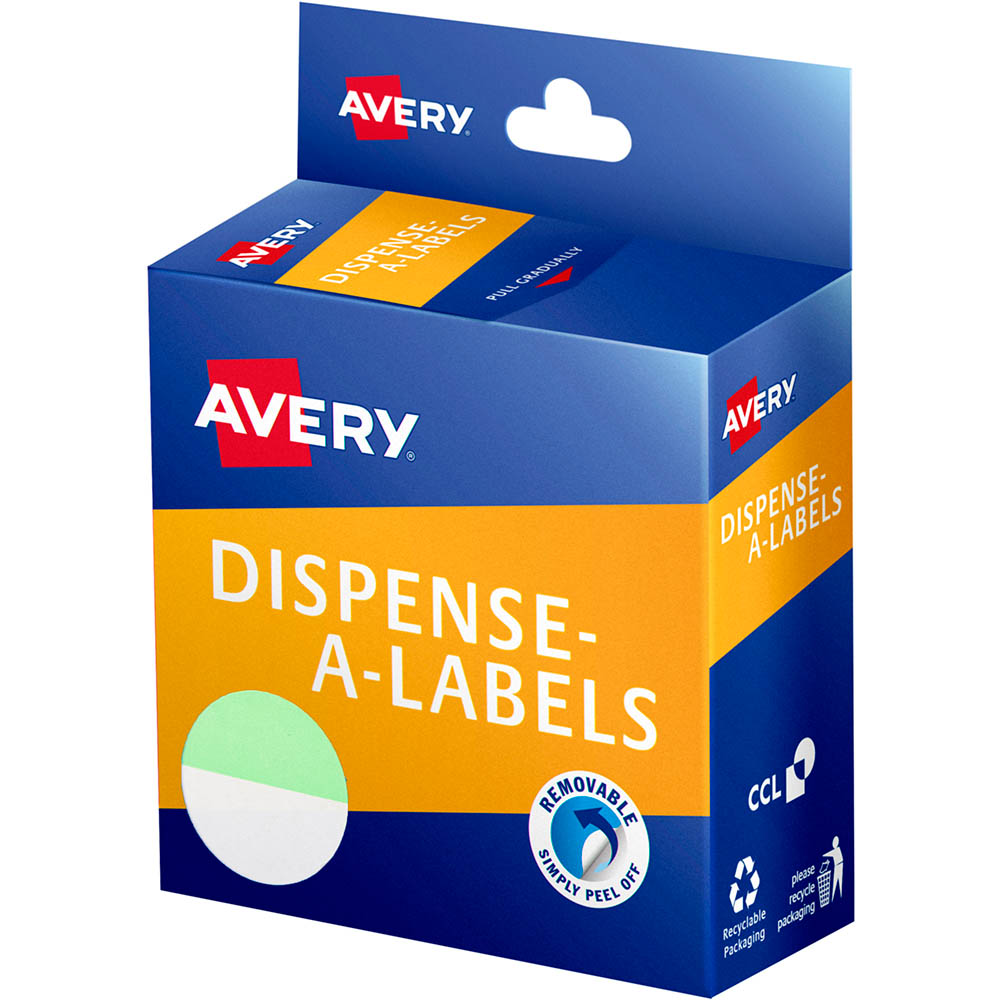 Image for AVERY 937278 ROUND LABEL DISPENSER 24MM MINT/WHITE BOX 300 from Ross Office Supplies Office Products Depot