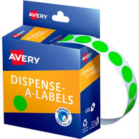 avery 937296 round label dispenser 14mm fluoro green box 700