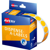 avery 937300 round label dispenser 14mm fluoro orange box 700