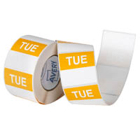 avery 937337 removable day label tuesday 40 x 40mm yellow/white box 500