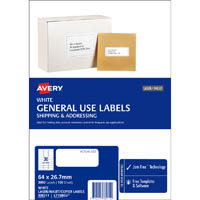 avery 938211 l7158 general use label laser/inkjet 30up white pack 100