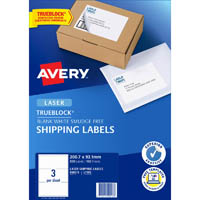 avery 959013 l7155 trueblock shipping label laser 3up white pack 100