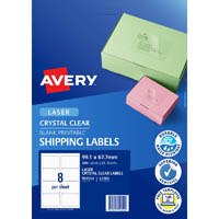 avery 959052 l7565 crystal clear address label laser 8up clear pack 25