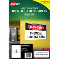 avery 959069 l7069 heavy duty laser labels 4up white pack 25