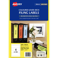 avery 959084 l7171 laser label lever arch assorted colours pack 25