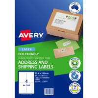 avery 959118 l7169ev eco friendly labels laser 4up white pack 20