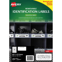 avery 959205 removable heavy-duty labels 45.7 x 21.2mm white pack 20