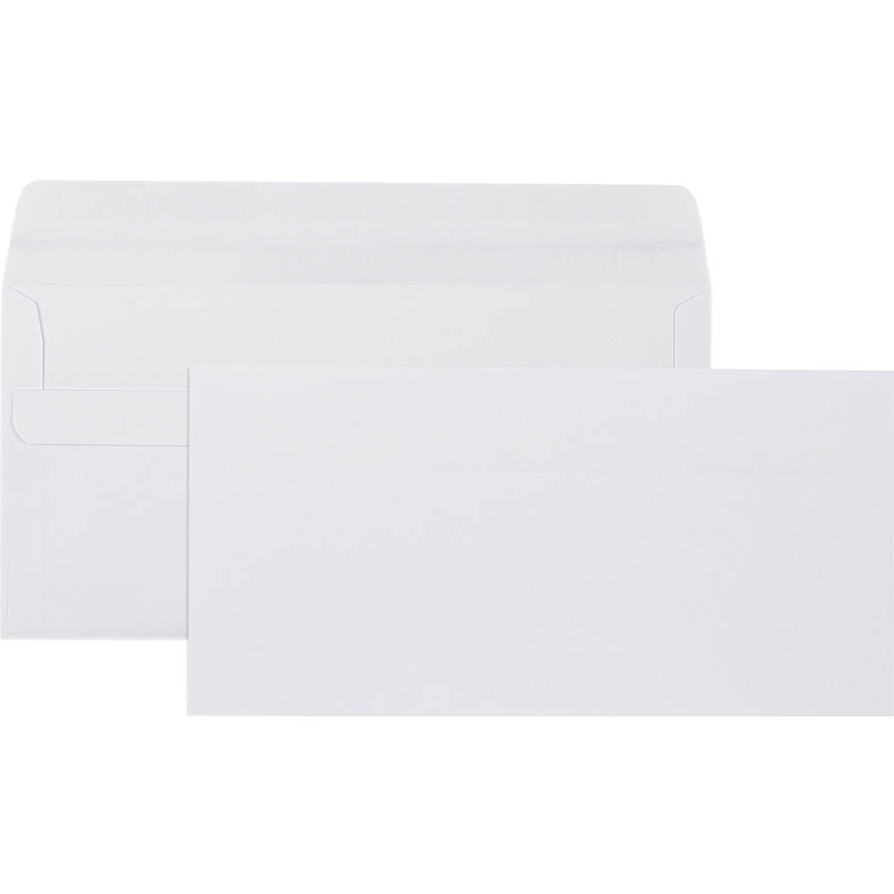 Image for CUMBERLAND DL ENVELOPES WALLET PLAINFACE SELF SEAL 80GSM 110 X 220MM WHITE BOX 500 from MOE Office Products Depot Mackay & Whitsundays