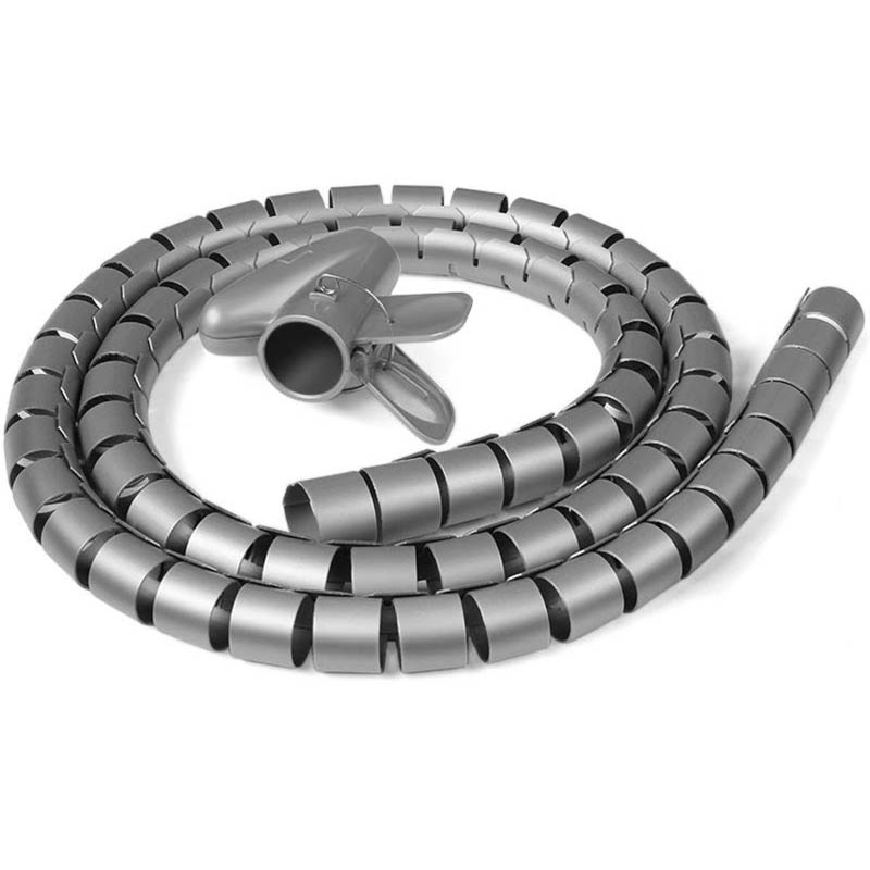 Image for SYLEX SPIRAL CABLE MANAGEMENT ZIPPER 1500MM GREY from Ross Office Supplies Office Products Depot
