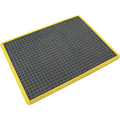 Image for AIR GRID ANTI-FATIGUE MAT 600 X 900MM BLACK/YELLOW BORDER from Ross Office Supplies Office Products Depot