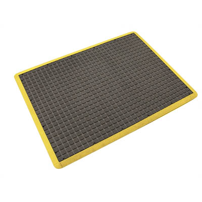Image for AIR GRID ANTI-FATIGUE MAT 900 X 1200MM BLACK/YELLOW BORDER from Ross Office Supplies Office Products Depot