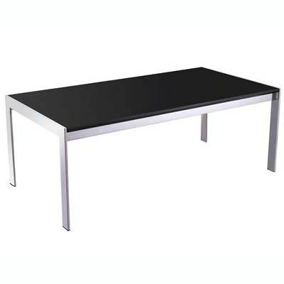 Image for RAPIDLINE GLASS COFFEE TABLE 1200 X 600MM BLACK/CHROME from Barkers Rubber Stamps & Office Products Depot