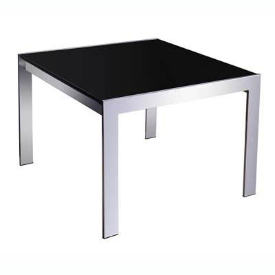 Image for RAPIDLINE GLASS COFFEE TABLE 600 X 600MM BLACK/CHROME from Total Supplies Pty Ltd