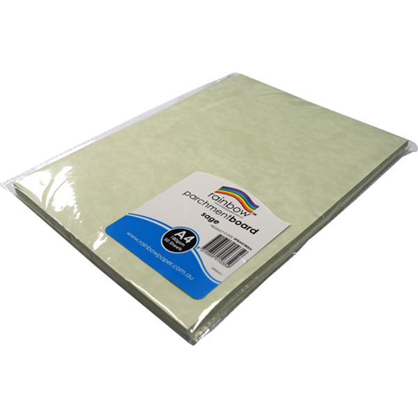 Image for RAINBOW PARCHMENT BOARD A4 180GSM SAGE PACK 50 from Total Supplies Pty Ltd