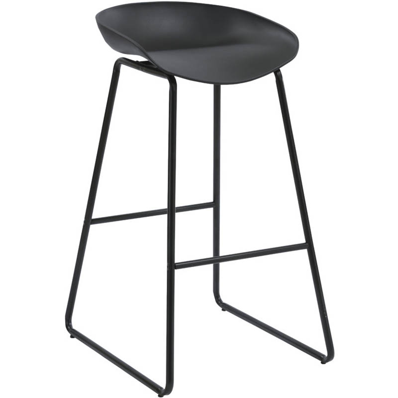Image for RAPIDLINE ARIES BARSTOOL BLACK POWDER-COATED FRAME WITH POLYPROPYLENE SHELL SEAT BLACK from MOE Office Products Depot Mackay & Whitsundays