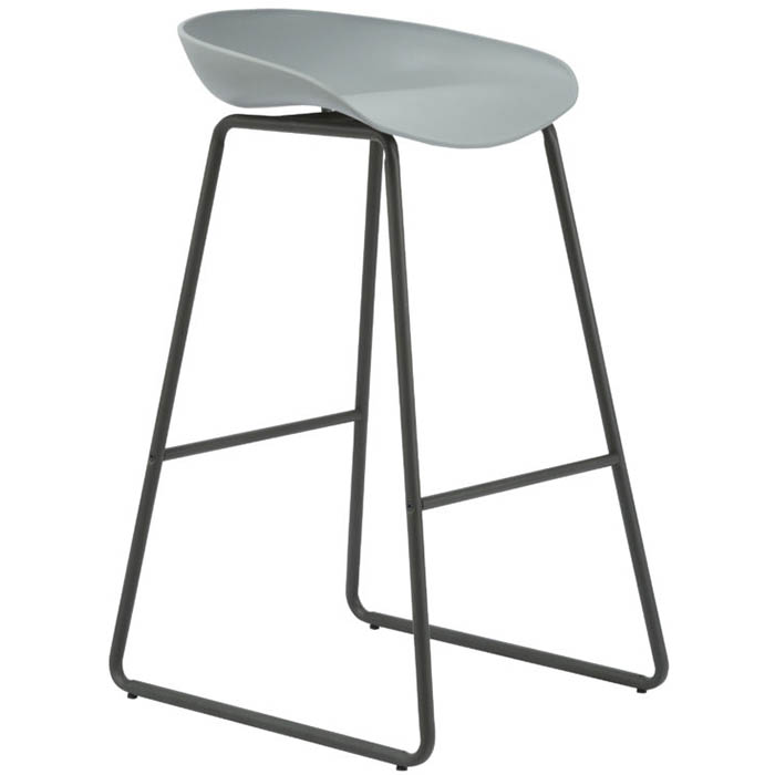 Image for RAPIDLINE ARIES BARSTOOL BLACK POWDER-COATED FRAME WITH POLYPROPYLENE SHELL SEAT GREY from Albany Office Products Depot