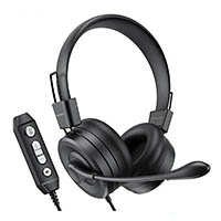 emeet hs20 geniuscall usb headset with detachable in-line controls black