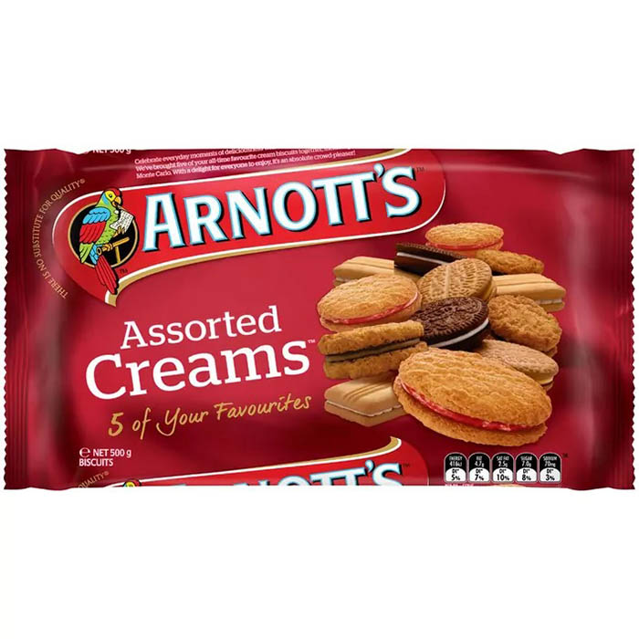 Image for ARNOTTS ASSORTED CREAM BISCUITS 500G from Ross Office Supplies Office Products Depot