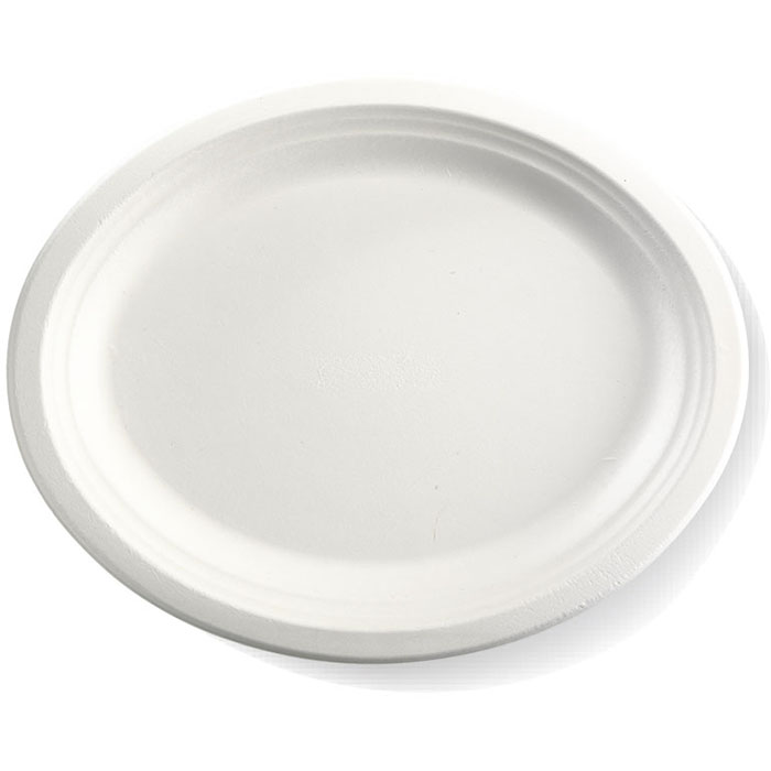 Image for BIOPAK BIOCANE OVAL PLATE 320 X 250MM WHITE PACK 125 from MOE Office Products Depot Mackay & Whitsundays
