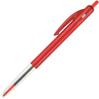 bic clic retractable ballpoint pen 1.0mm red box 10