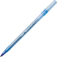 bic round stic ballpoint pens medium blue box 12