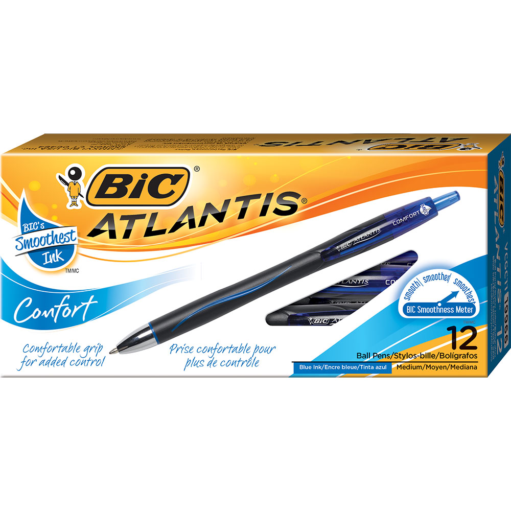 Image for BIC ATLANTIS COMFORT RETRACTABLE BALLPOINT PEN 1.2MM BLUE BOX 12 from Total Supplies Pty Ltd