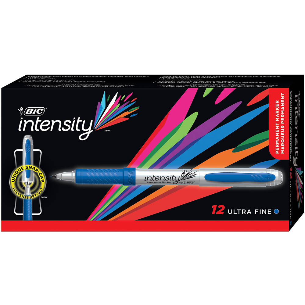 Image for BIC INTENSITY PERMANENT MARKER BULLET ULTRA FINE BLUE BOX 12 from MOE Office Products Depot Mackay & Whitsundays