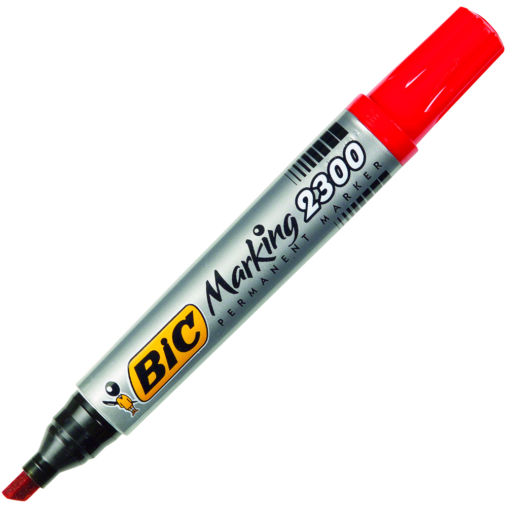 Image for BIC MARKING 2300 ECOLUTIONS PERMANENT MARKER CHISEL 5.3MM RED from Total Supplies Pty Ltd