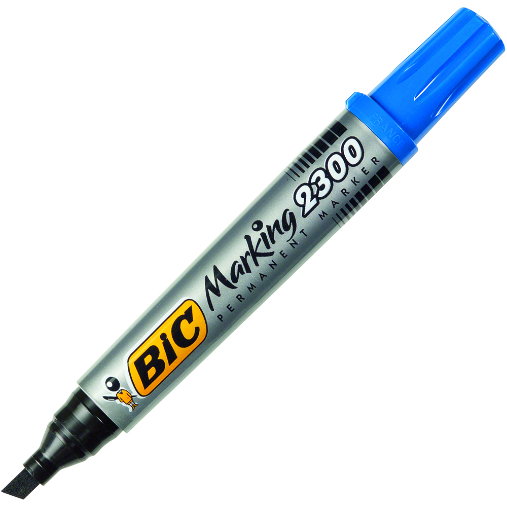 Image for BIC MARKING 2300 ECOLUTIONS PERMANENT MARKER CHISEL 5.3MM BLUE from Barkers Rubber Stamps & Office Products Depot