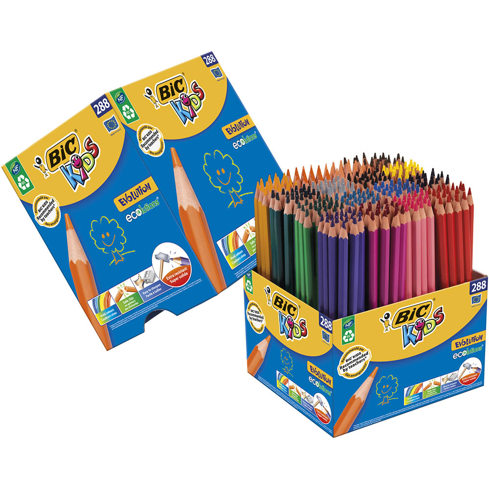 Image for BIC KIDS EVOLUTION COLOURING PENCIL ASSORTED CLASSPACK 288 from MOE Office Products Depot Mackay & Whitsundays