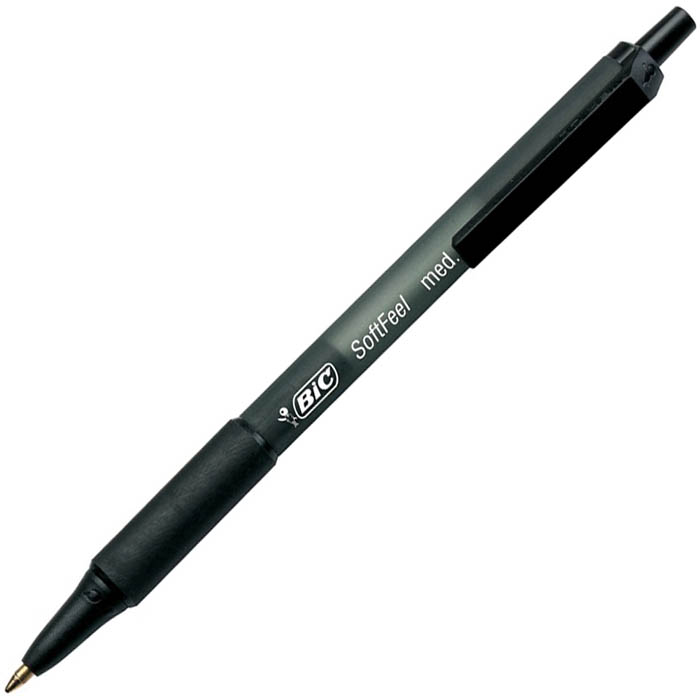 Image for BIC SOFTFEEL RETRACTABLE BALLPOINT PEN 1.0MM BLACK BOX 12 from Office Products Depot