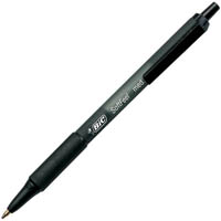 bic softfeel retractable ballpoint pen 1.0mm black box 12