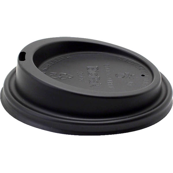 Image for BIOPAK BIOCUP PS CUP LID LARGE 90MM BLACK PACK 50 from MOE Office Products Depot Mackay & Whitsundays