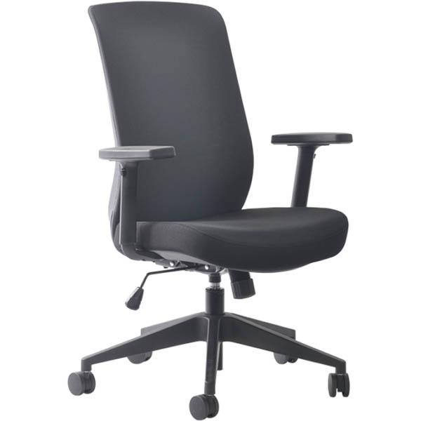 Image for BURO MONDO GENE TASK CHAIR HIGH BACK ARMS BLACK from Total Supplies Pty Ltd
