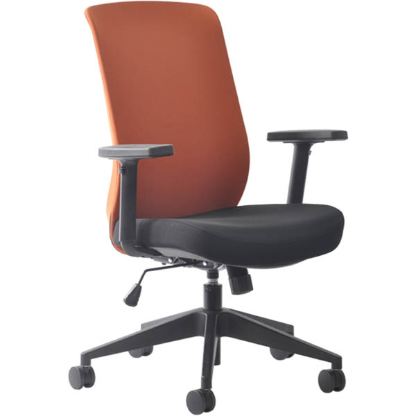 Image for BURO MONDO GENE TASK CHAIR HIGH BACK ARMS ORANGE from MOE Office Products Depot Mackay & Whitsundays
