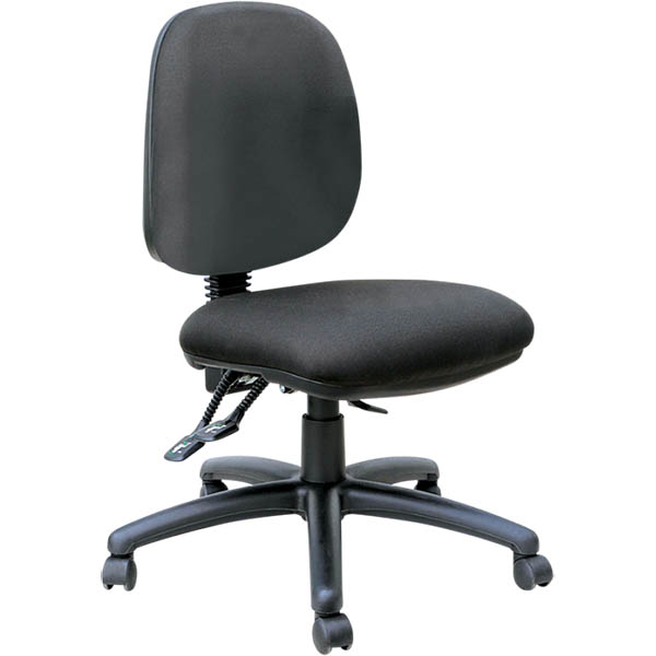 Image for BURO MONDO JAVA TASK CHAIR MEDIUM BACK 3-LEVER BLACK from Total Supplies Pty Ltd