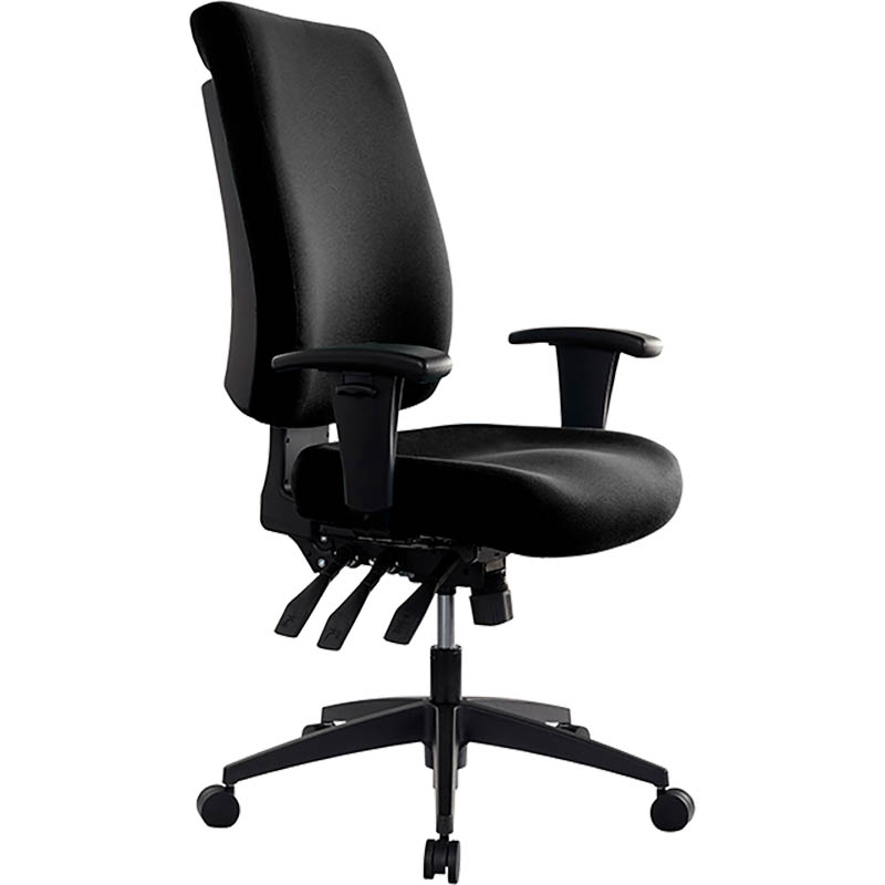 Image for BURO TIDAL CHAIR HIGH BACK ARMS BLACK from Barkers Rubber Stamps & Office Products Depot