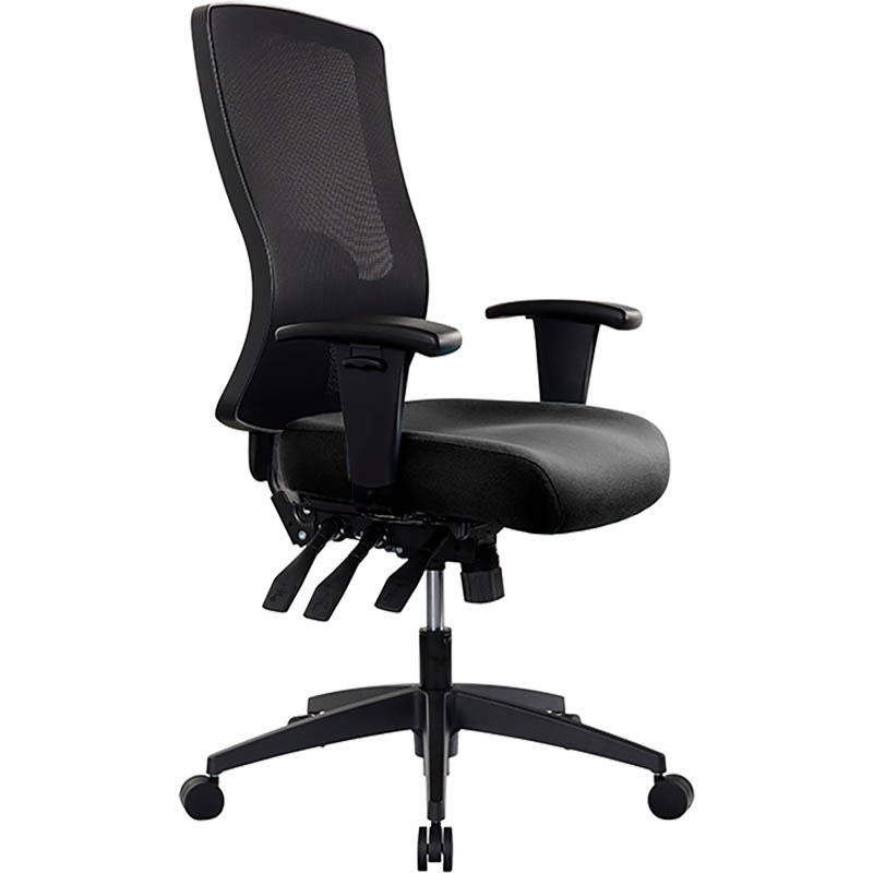 Image for BURO TIDAL CHAIR HIGH MESH BACK ARMS BLACK from MOE Office Products Depot Mackay & Whitsundays
