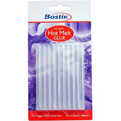 Image for BOSTIK HOT MELT GLUE STICKS 7.2MM PACK 10 from MOE Office Products Depot Mackay & Whitsundays