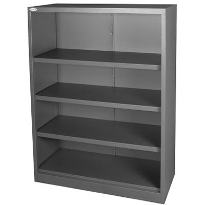 Image for STEELCO OPEN BOOKCASE 3 SHELF 1200 X 900 X 400MM GRAPHITE RIPPLE from Ross Office Supplies Office Products Depot
