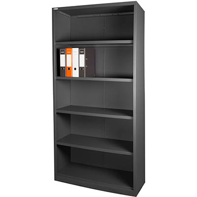 Image for STEELCO OPEN BOOKCASE 4 SHELF 2000 X 900 X 400MM GRAPHITE RIPPLE from MOE Office Products Depot Mackay & Whitsundays