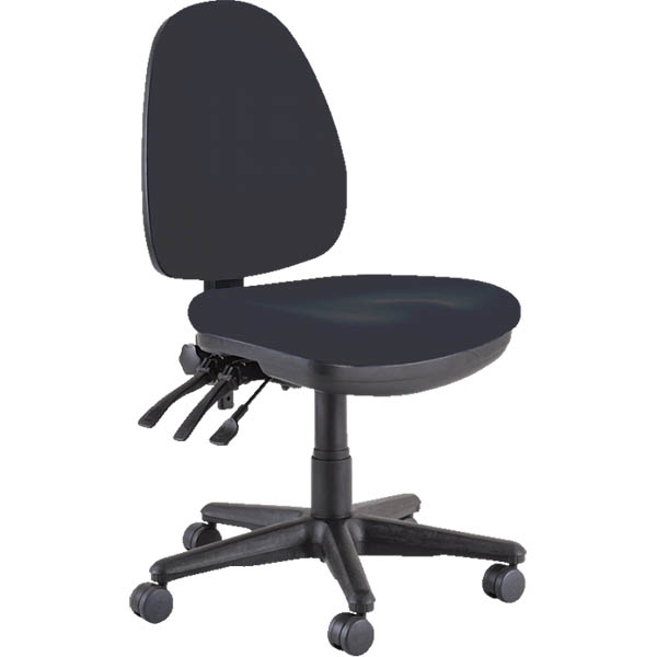 Image for BURO VERVE TASK CHAIR HIGH BACK 3-LEVER JETT BLACK from Total Supplies Pty Ltd