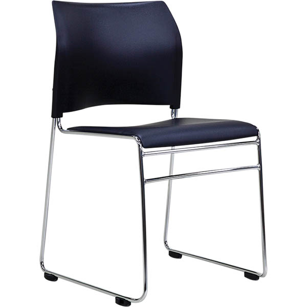 Image for BURO MAXIM VISITOR CHAIR SLED BASE CHROME FRAME VINYL BLACK from Ross Office Supplies Office Products Depot