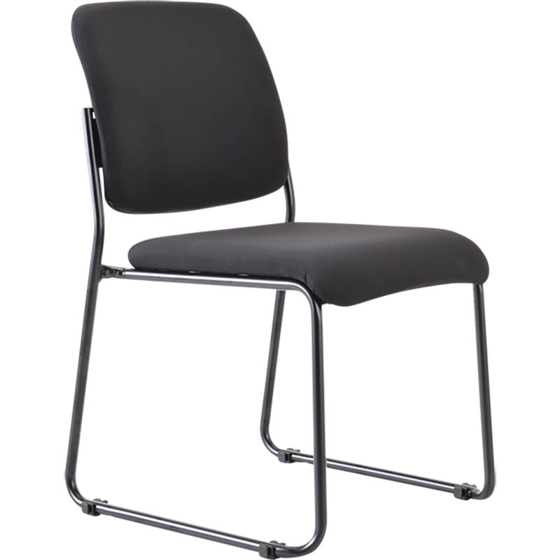 Image for BURO MARIO VISITOR CHAIR SLED BASE JETT FABRIC BLACK from Ross Office Supplies Office Products Depot