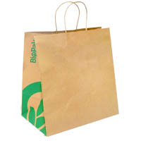 biopak kraft paper bags twist handle large 300 x 305 x 170mm carton 250